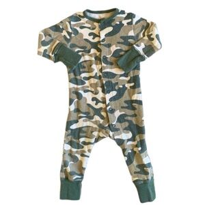 Fruit Of The Loom Army Fatigue Waffle Flannel Long Sleeve Onesie